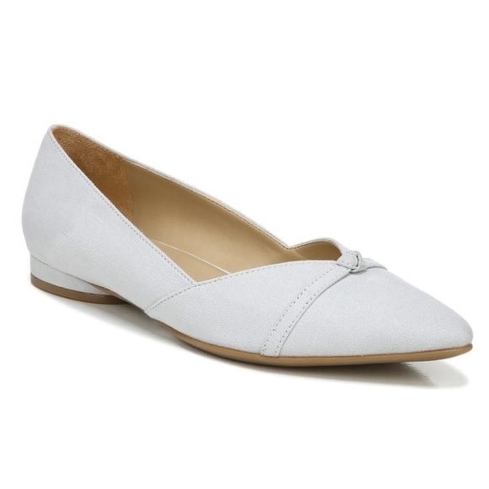6W 6 W WIDE WIDTH Naturalizer Womens Beau Urban Mist Gray Point Toe Ballet Flats